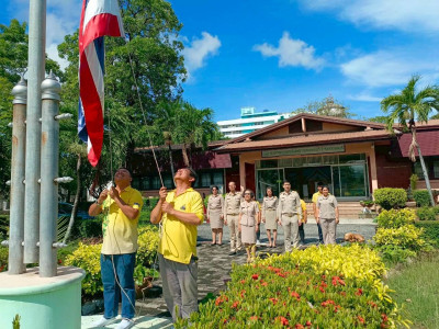 กิจกรรมร้องเพลงชาติและเชิญธงชาติไทยขึ้นสู่ยอดเสา ... พารามิเตอร์รูปภาพ 1